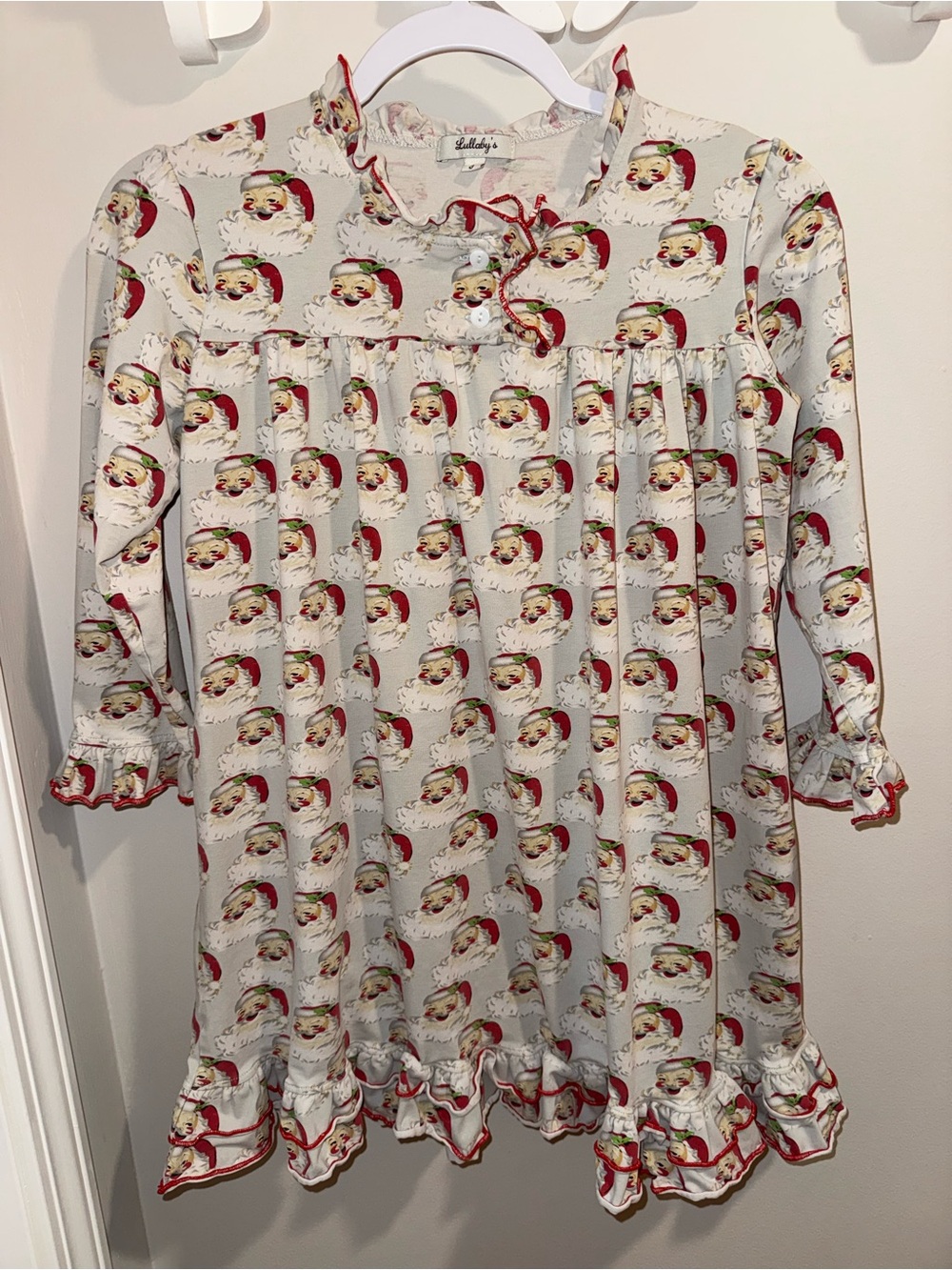 Girls Bamboo Santa-Print Nightgown